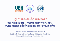 THƯ MỜI VIẾT BÀI HỘI THẢO KHOA HỌC QUỐC GIA 2026 “Tài chính xanh, ESG và Phát triển bền vững trong bối cảnh biến động toàn cầu”